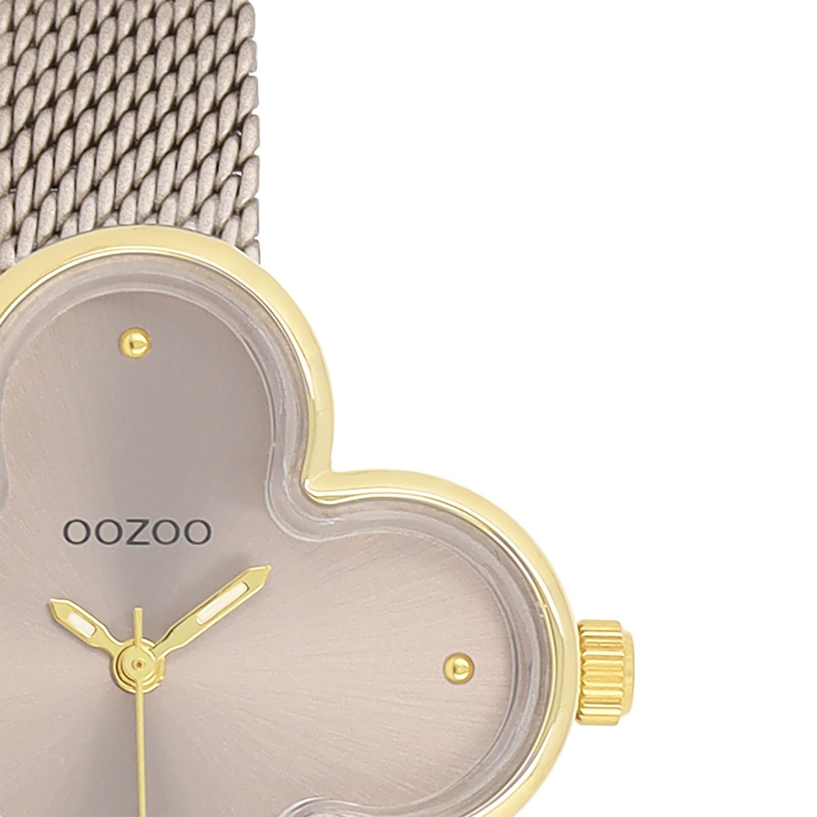 OOZOO Quarzuhr Oozoo Damen Armbanduhr Timepieces Analog, (Analoguhr), Damenuhr kleeform, extragroß (ca 32x32mm) Metallarmband, Fashion-Style