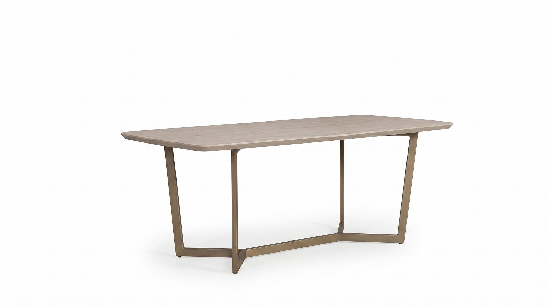 JVmoebel Stehtisch Esstisch Modern Beige Holz Metallgestell Design Tisch, Made in Europa