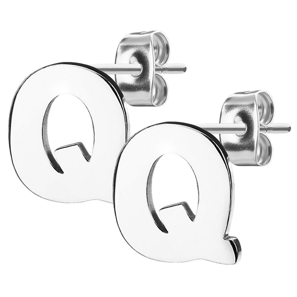 Taffstyle Paar Ohrstecker Ohrringe Buchstaben Alphabet Edelstahl Silber Ohr günstig online kaufen