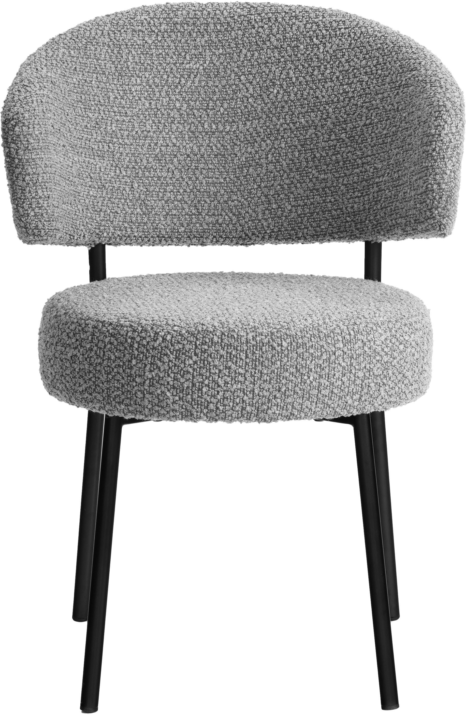 LeGer Home by Lena Gercke Esszimmerstuhl Sölve (Set, 2 St), Boucle Bezugsstoff, Metallgestell, Sitztiefe 48 cm – Bild 4 von 5