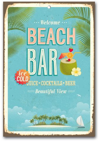 HOME AFFAIRE Metallschild »Beach Bar«