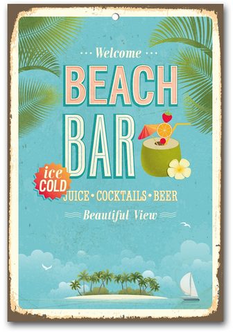 HOME AFFAIRE Metallschild »Beach Bar«