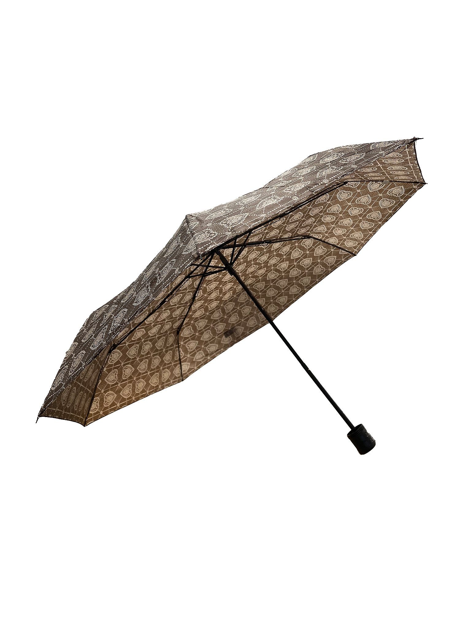 ANELY Taschenregenschirm Kleiner Regenschirm Paris Gemustert Taschenschirm, 6746 in Coffee