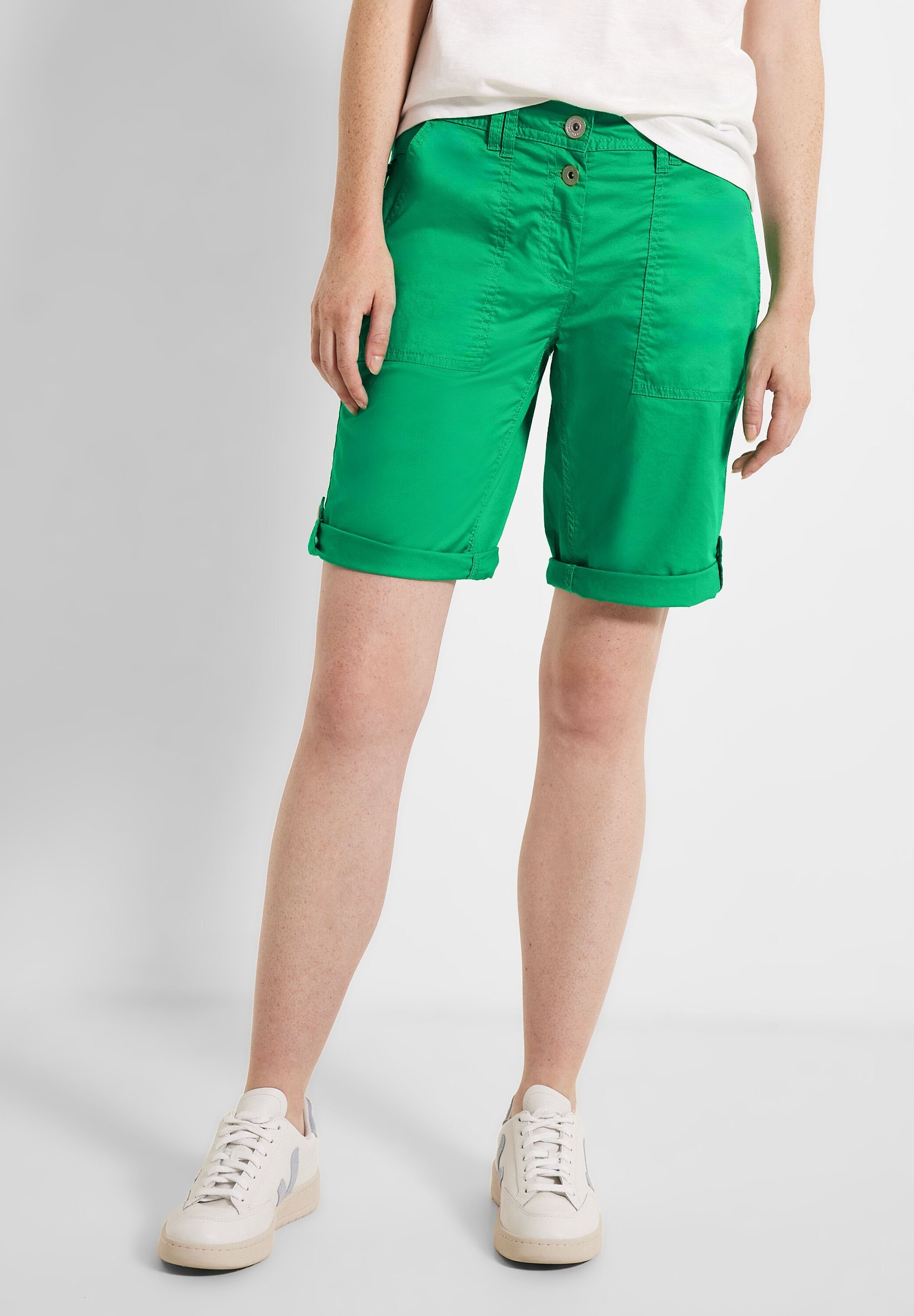 Cecil Shorts Cecil Loose Fit Shorts in Fresh Green (1-tlg) Zipper