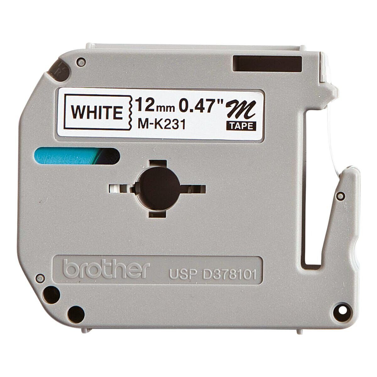 Brother Beschriftungsband M-K231, M-Tape 12 mm x 8 m, für P-Touch