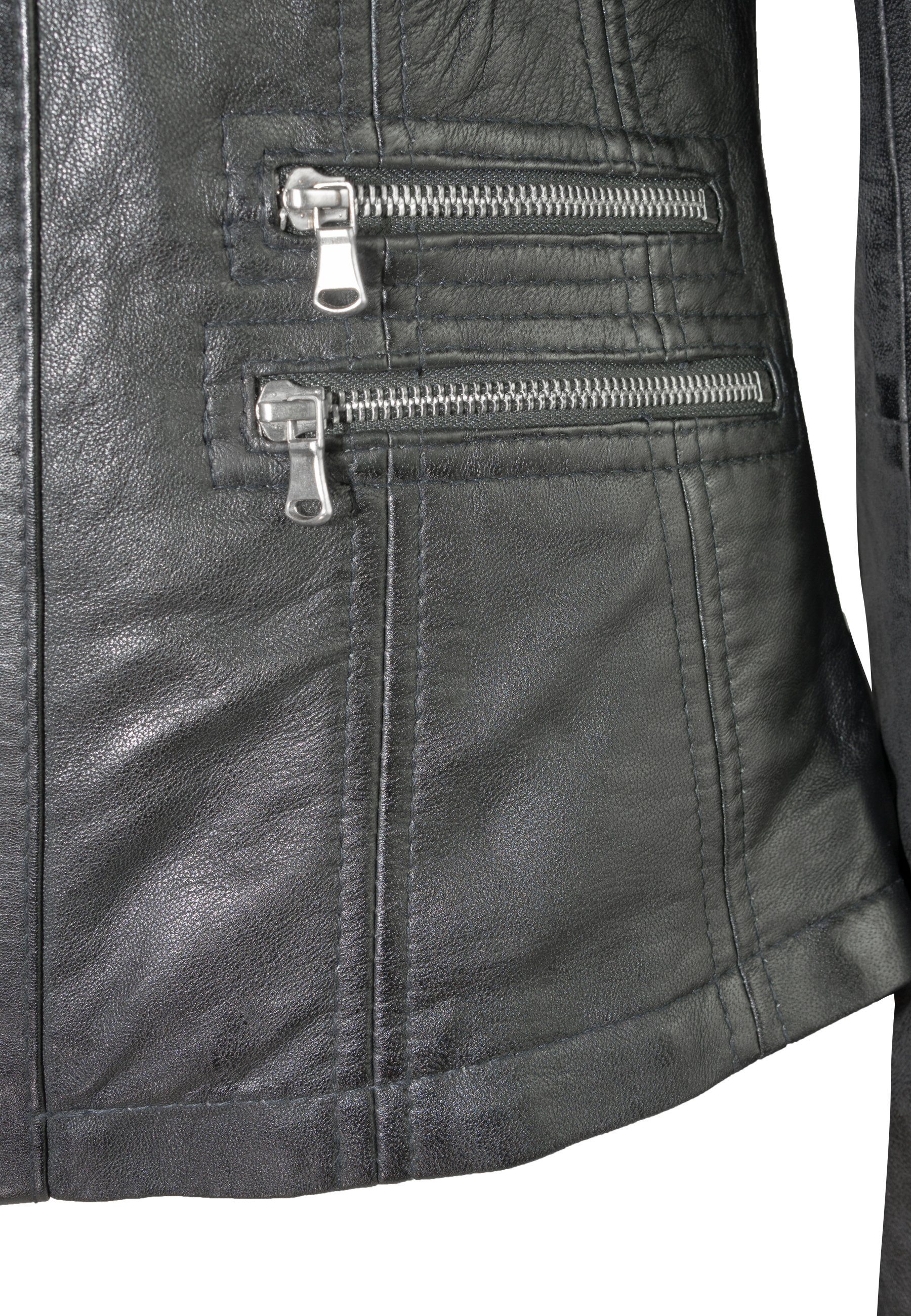 Lolus Lederjacke Clara Klassisch elegante Damen Lederjacke aus weichem Lammnappa Leder