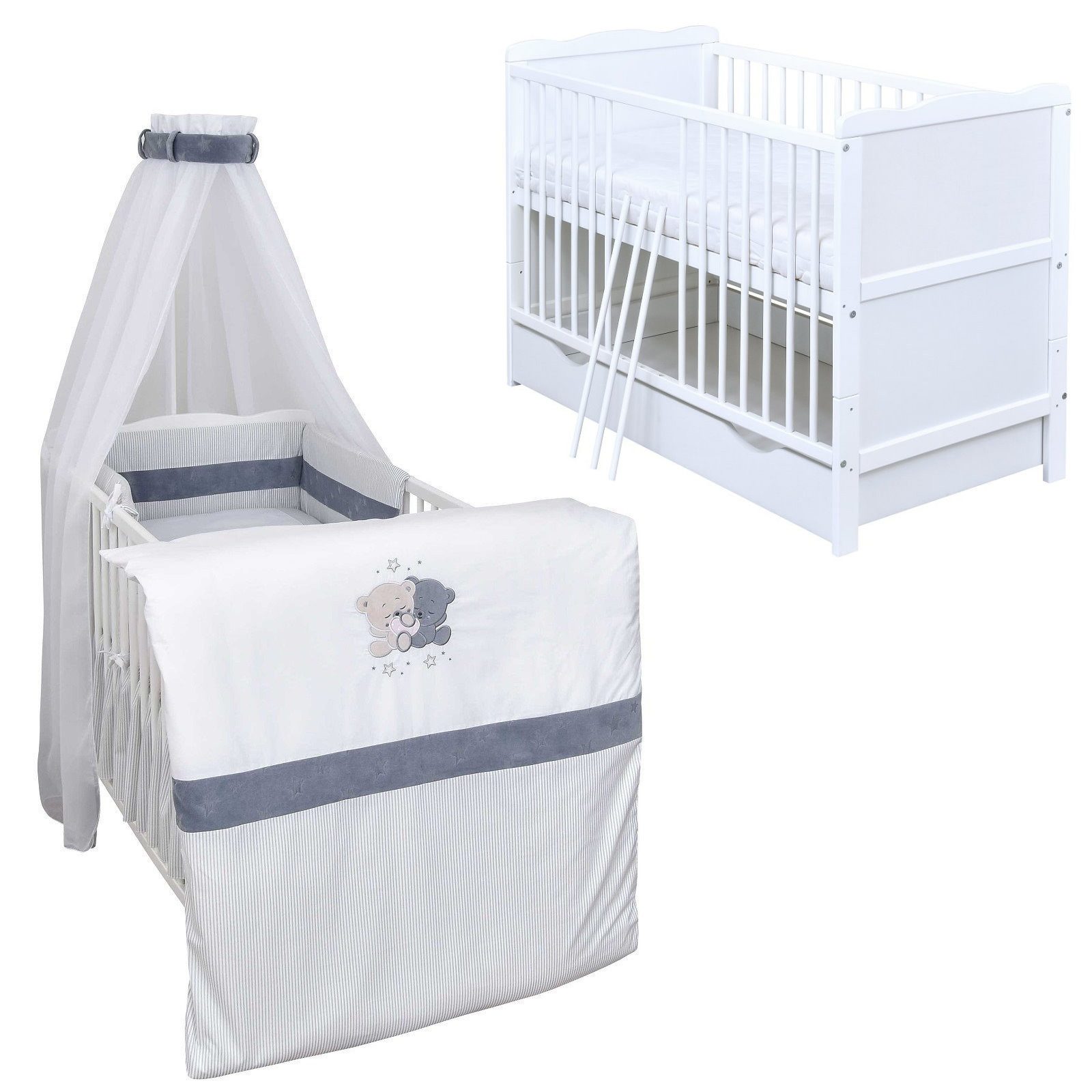 Baby-Delux Komplettbett Babybett Jack Schublade Komplettset, günstig online kaufen