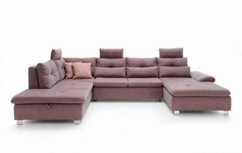 JVmoebel Ecksofa Wohnlandschaft Großes Sofa XXL U Form Ecksofa Lila Möbel, 4 Teile, Made in Europe