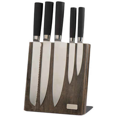Livepac Office Messerblock Messerblock aus Holz mit 5 verschiedenen Messern / magnetisch