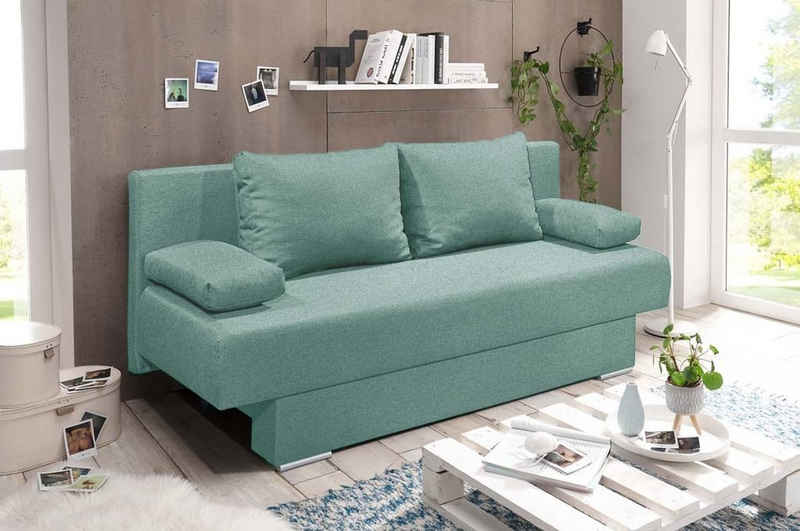 ED EXCITING DESIGN Schlafsofa, MELANIE Schlafsofa Schlafcouch Polstergarnitur 196 x 92 cm Mintgrün