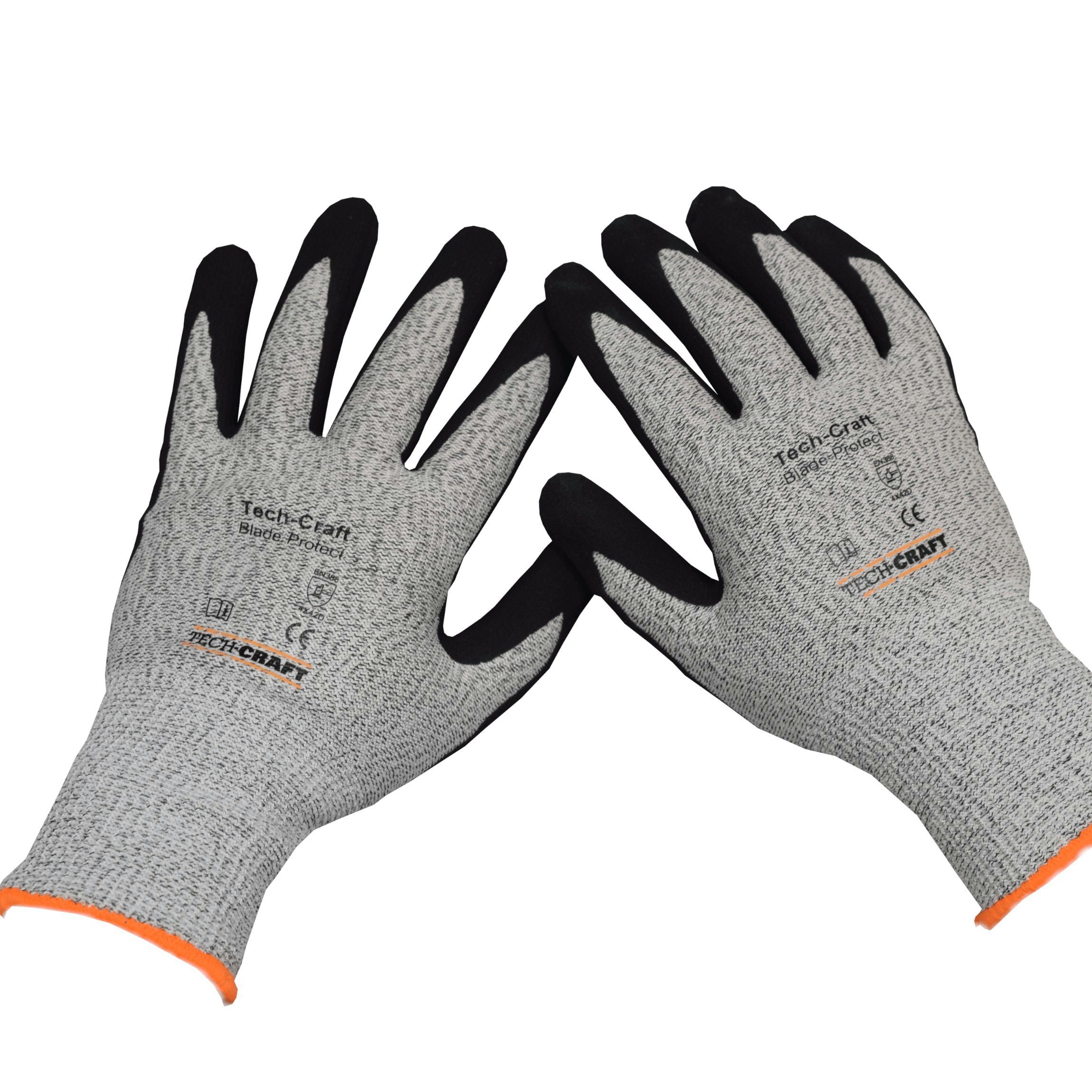 TECH-CRAFT Schnittschutzhandschuhe Schnittschutzhandschuh (10er 10 Paar Protect Blade Gr.10 Touchscreen-Finger Set) 3 x