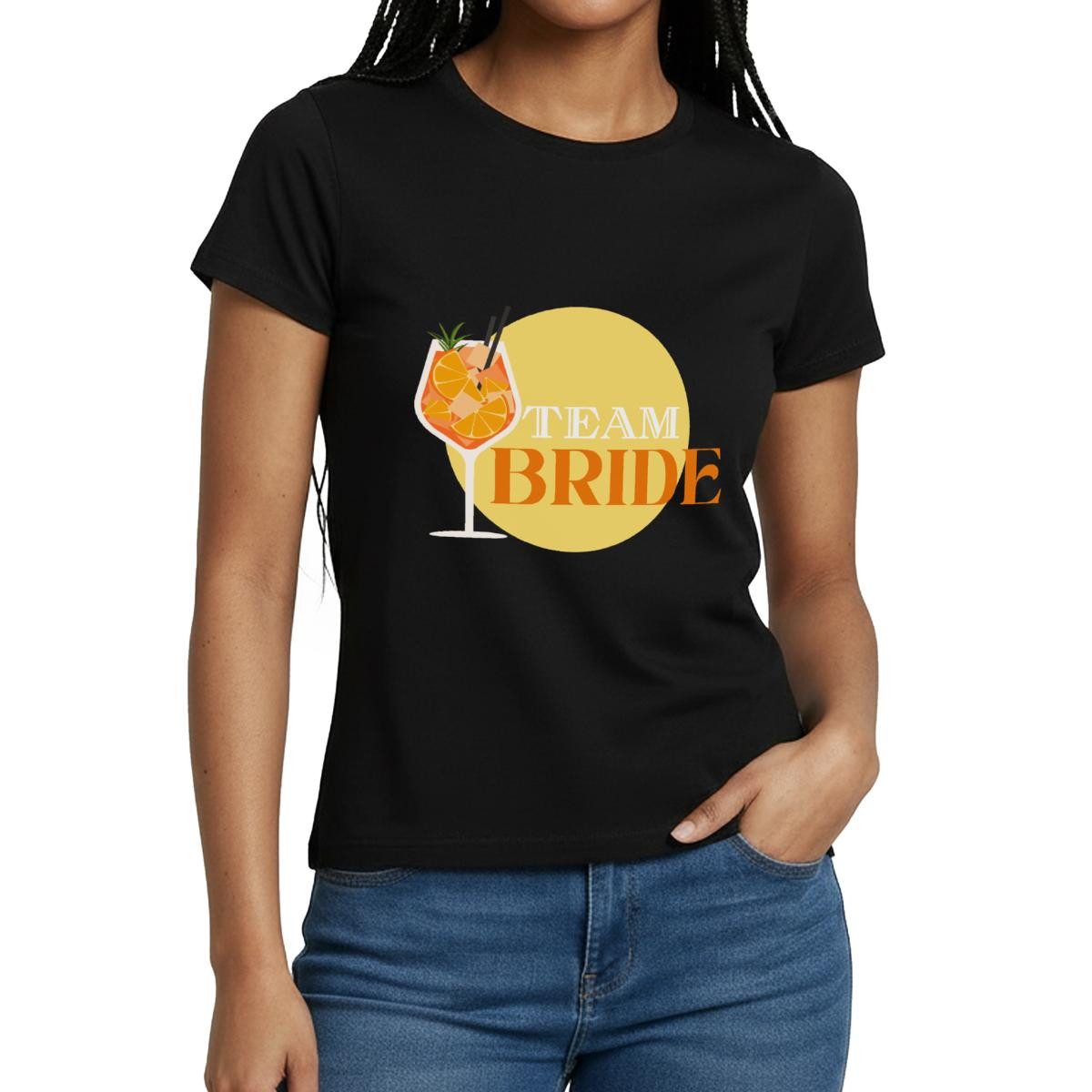 T-Shirt Team Braut JGA Aperol Frauen T-Shirt