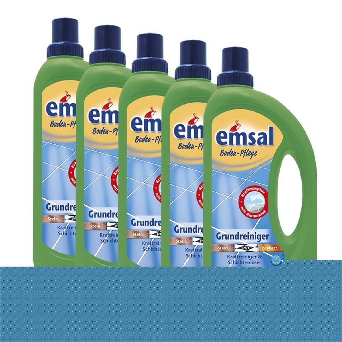 emsal 5x emsal Boden-Pflege Grundreiniger 1 Liter Kraftreiniger & Schichtenl Fussbodenreiniger