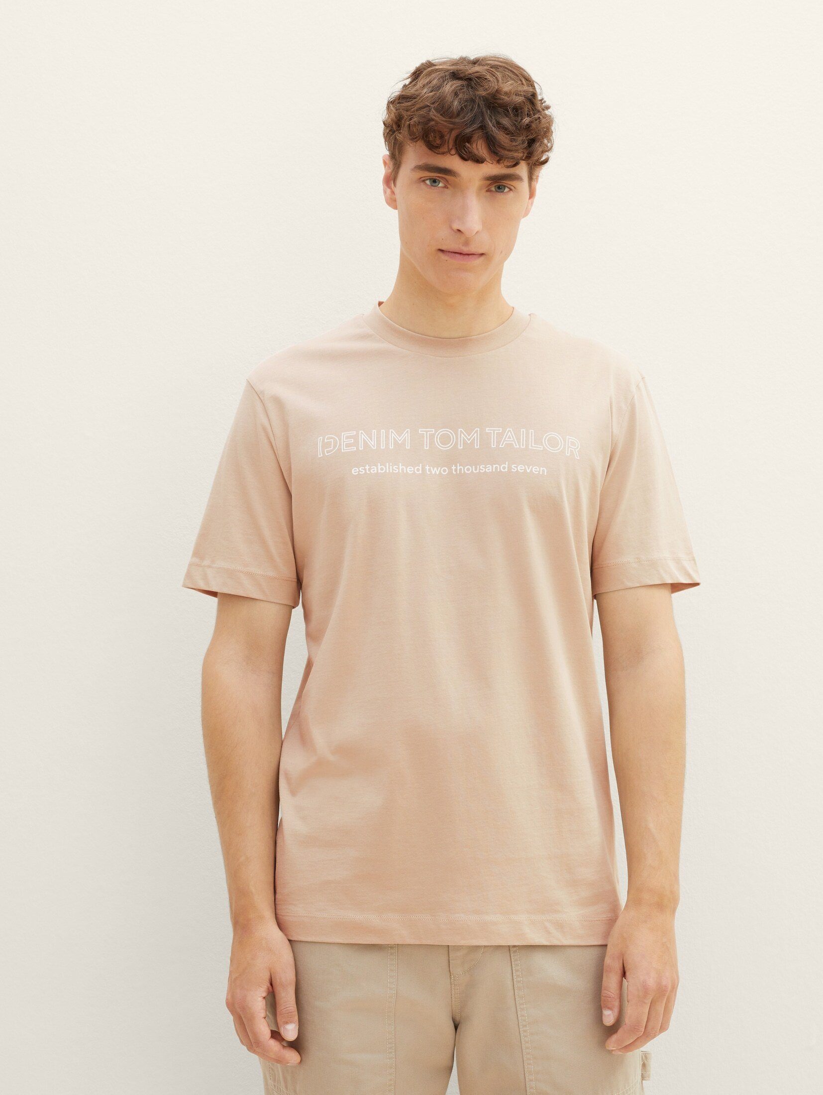 TOM TAILOR Denim T-Shirt T-Shirt mit Logoprint silver ecru