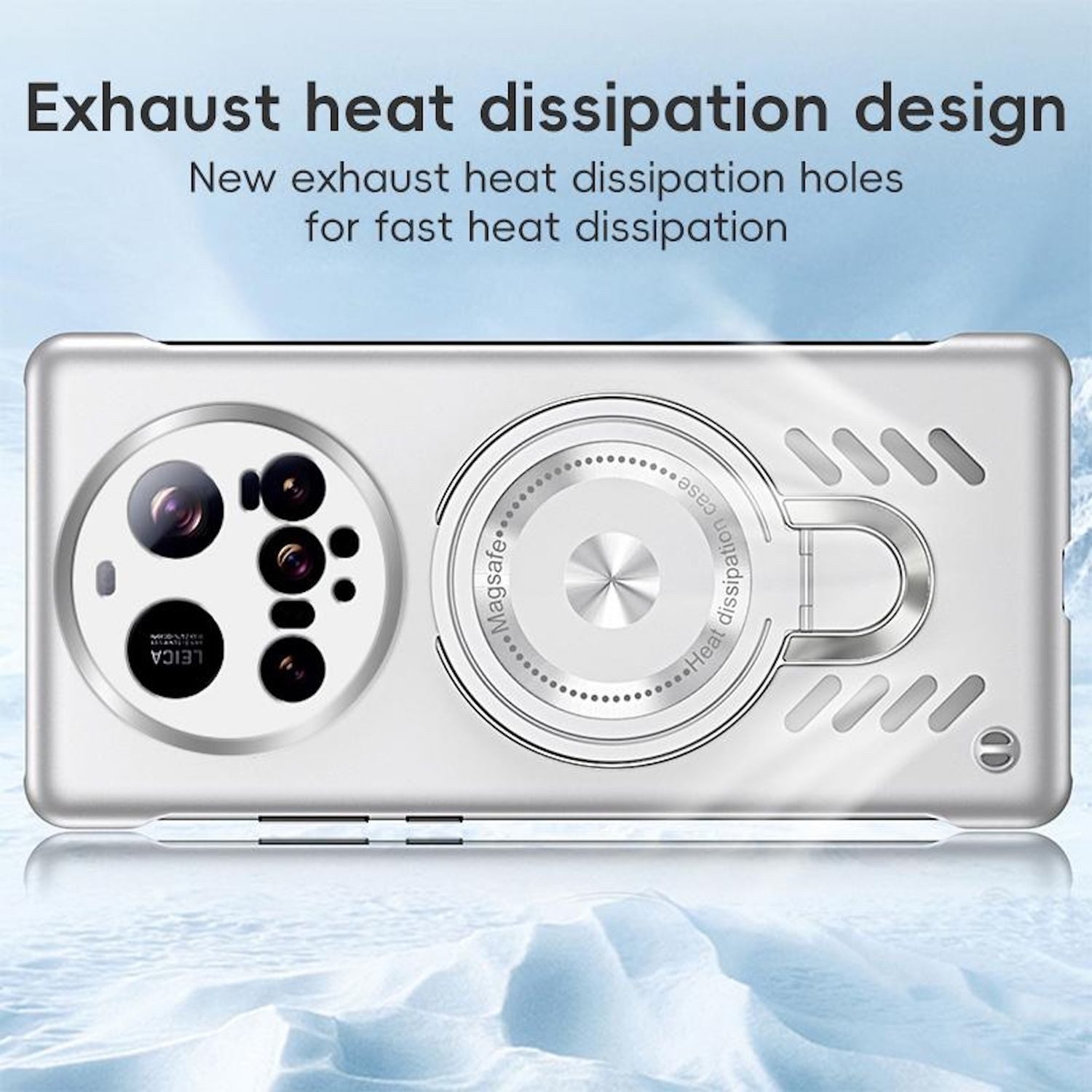 Wigento Handyhülle Für Xiaomi 15 Ultra Ice Series Graphene Cooling MagSafe Hülle Schwarz, MagSafe Hülle mit Kühlfunktion und integriertem Haltering