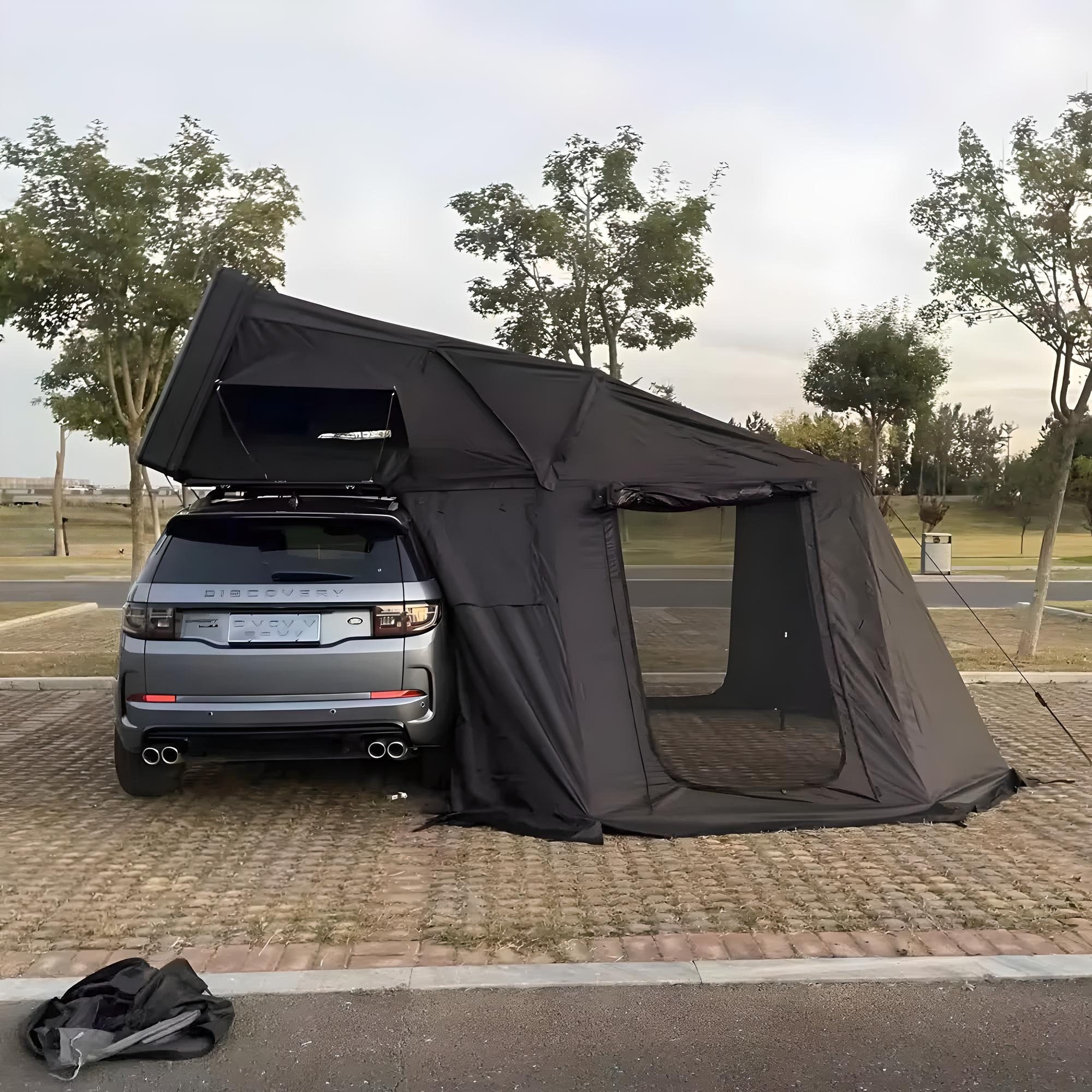 TZIpower Dachzelt Dachzelt Autodachzelt Aluminium Case 2 Größen 5 Personen Schwarz LED, Personen: 5