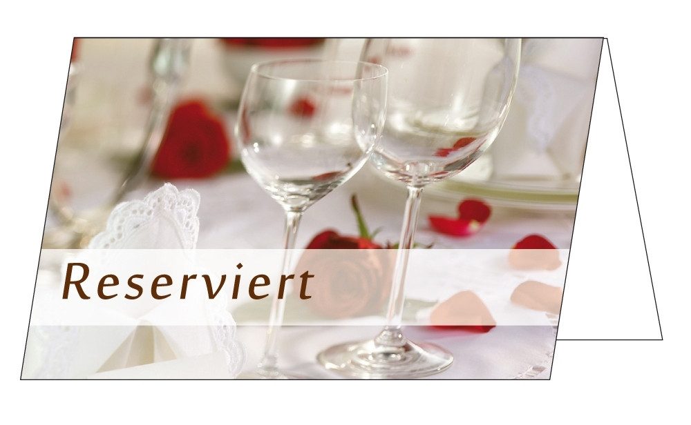 LYSCO Visitenkarten Tischkarten Reservierung Restaurant Gedeck Getränke-faltbar (TK-110), Tischaufsteller Reserviert Party Tischdekoration Planung Platzkarten