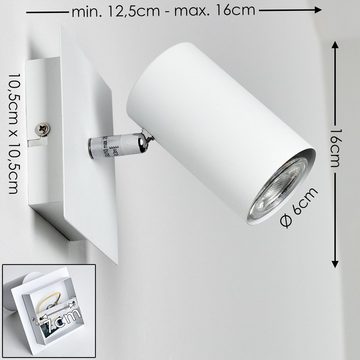 hofstein Wandleuchte »Godo« moderne Wandlampe aus Metall in Weiß, ohne Leuchtmittel, Leuchte mit verstellbaren Strahler, 1xGU10