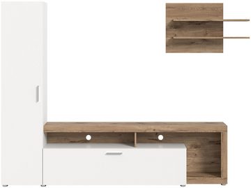 INOSIGN Wohnwand Kryss, Breite 218cm, besteht aus: Hochschrank, Lowboard, Wandboard, (3-St), Wohnwand, Mediawand, TV-Wand, Wohnkombination, Kombination, TV-Möbel