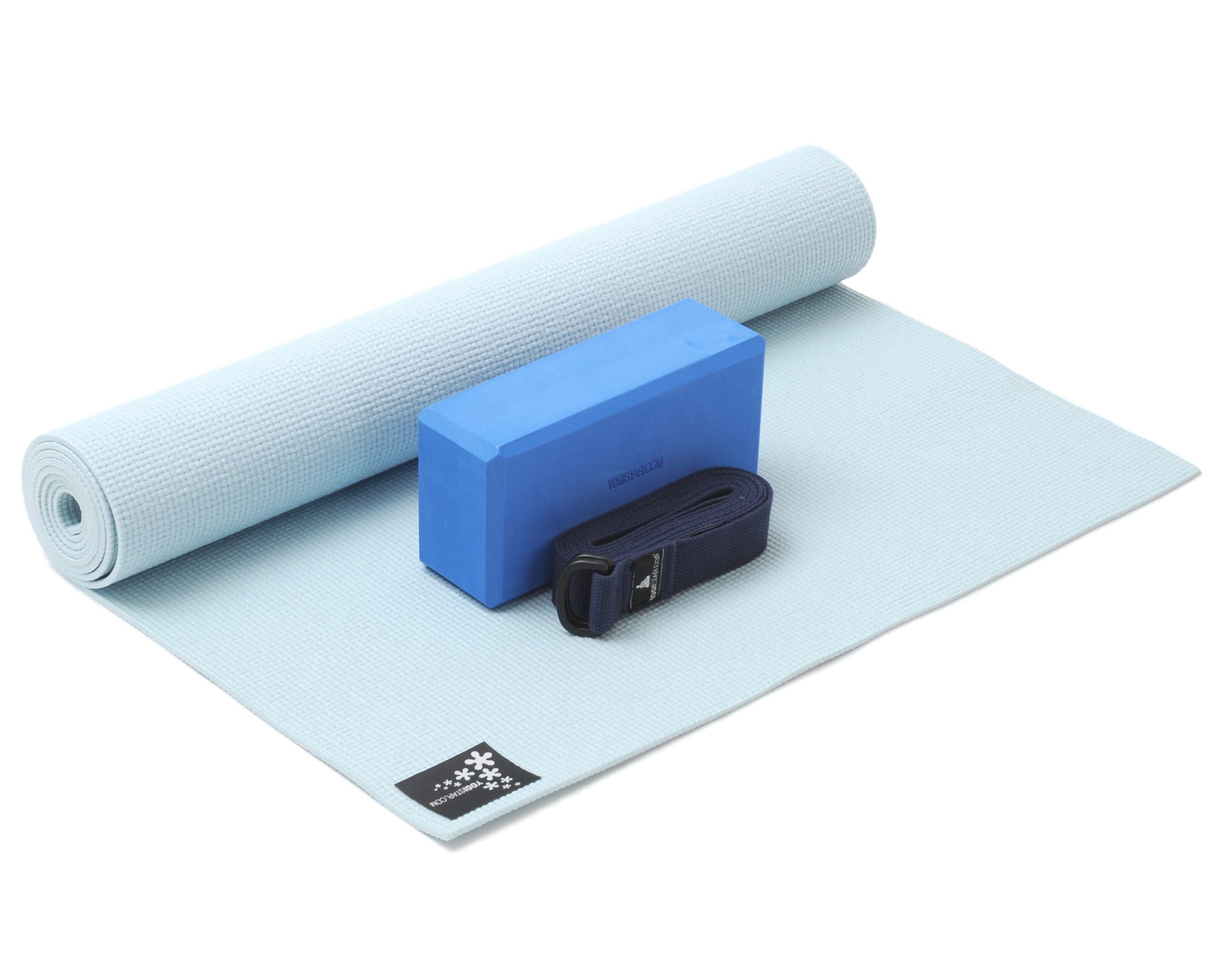 Yogistar Yogamatte Yoga-Set kick it - one (Yogamatte + Yogablock + Yogagurt) (Yogamatte, Yogablock, Yogagurt, 3-St., Yogamatte, Yogablock, Yogagurt), Yoga-Set: rutschfeste Matte, stabiler Block, vielseitiger Gurt