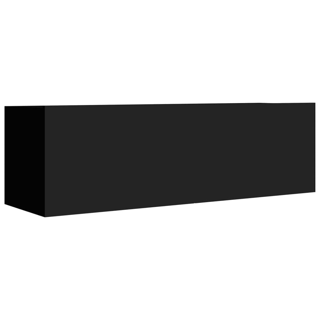 8-tlg. furnicato Schwarz Holzwerkstoff TV-Schrank-Set TV-Schrank