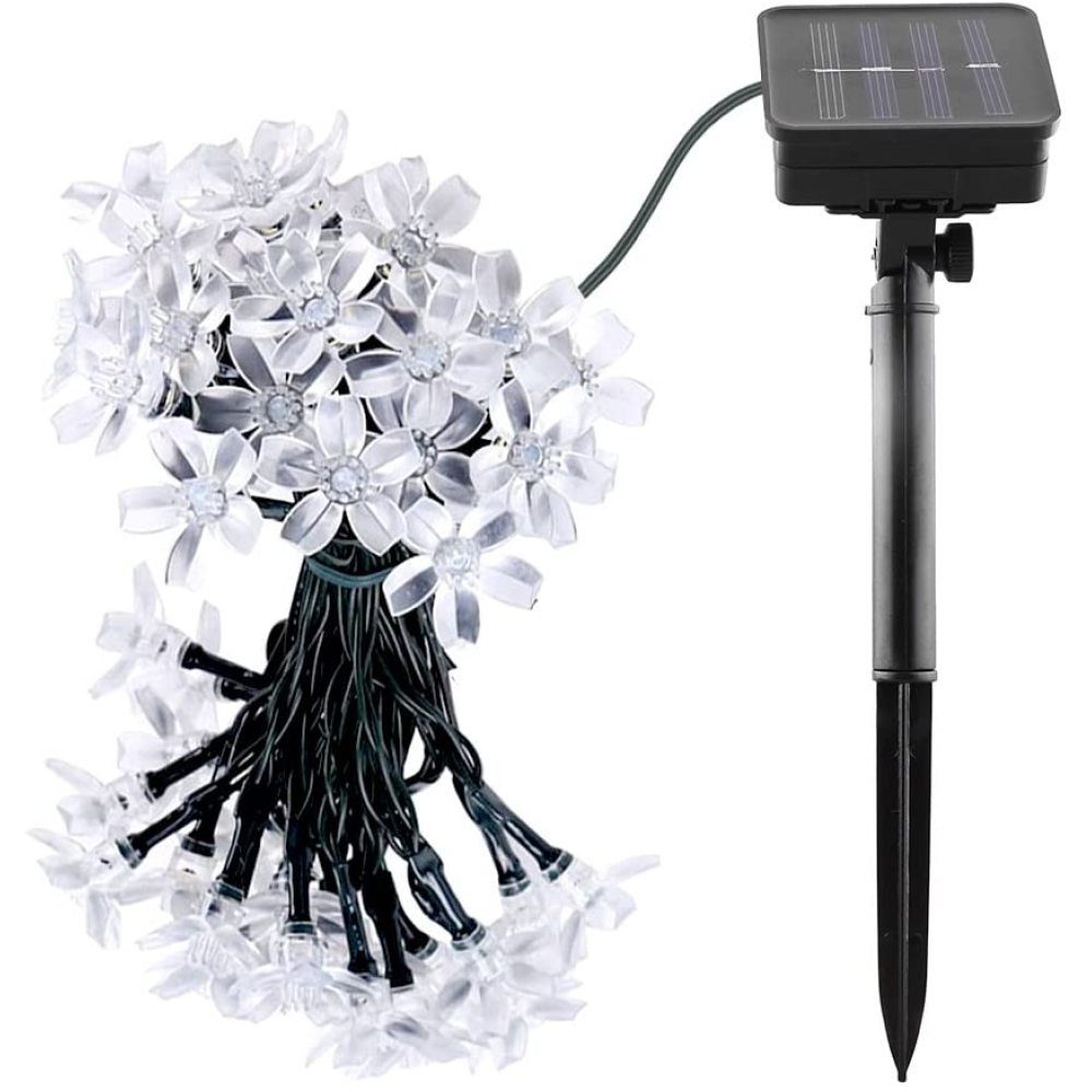 Lichterkette, Meter 50er GelldG IP65 6.5 LED Solar Solarleuchte LED Blumen