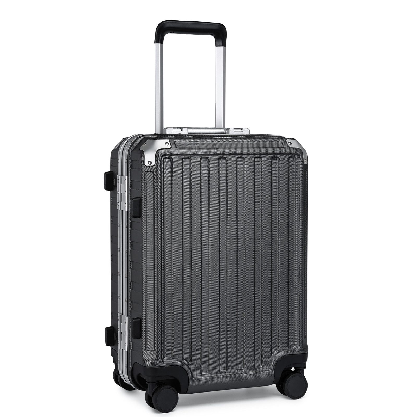 Supercase Handgepäckkoffer PC Trolley, Aluminiumrahmen, 4 Rollen, TSA, Kratzfest, 54x38x23 cm