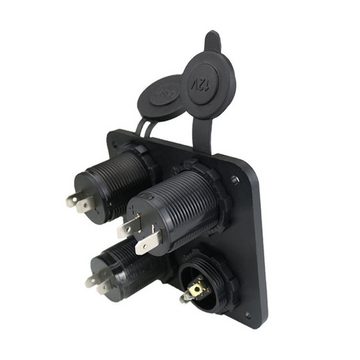 GelldG Zigarettenanzünder-Verteiler Dual USB Ladegerät Schalter Panel 4 in 1 Adapter 12V Steckdose