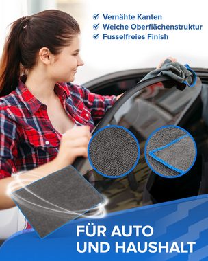 CARBIGO Microfasertücher Autopflege und Haushalt, Allzwecktücher 220 GSM Mikrofasertuch (80% Polyester / 20% Polyamide, 30x40 cm, Set, 6-tlg., Autopolitur, Trockentuch, Poliertuch)