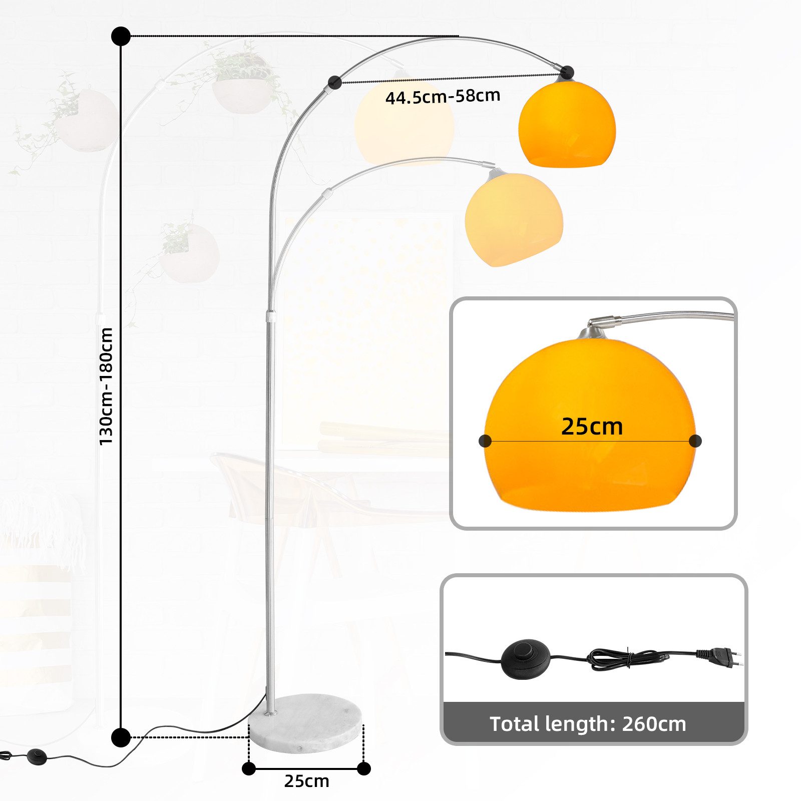 CCLIFE Bogenlampen Bogenlampe Stehlampe LED E27 Bogenleuchte Wohnzimmer günstig online kaufen