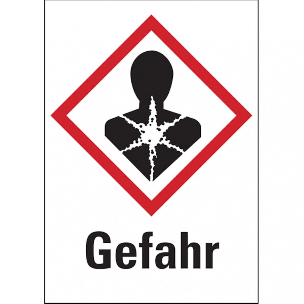 Hinweisschild Gefahrstoffetiketten - Gesundheitsgefahr (GHS08) S - 20x29 mm Folie se