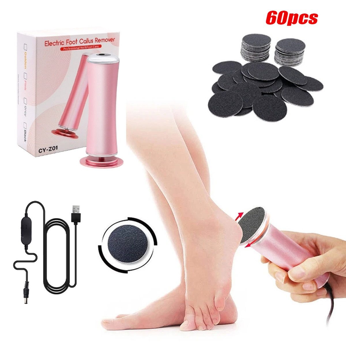 Novzep Elektrischer Hornhautentferner Elektrischer Hornhautentferner Fußpflege Füße Fußfeile Fußpflegegerät