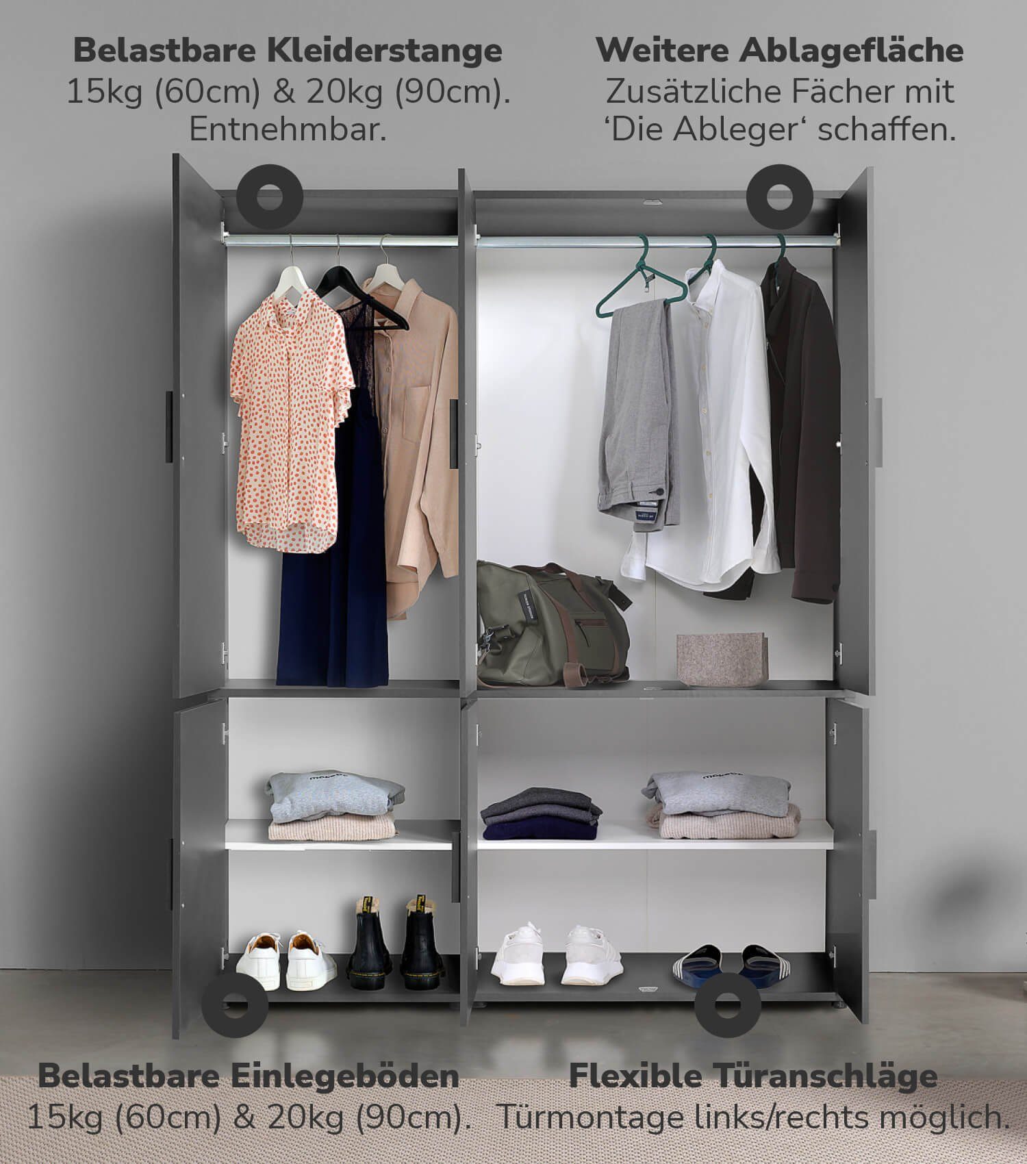 mokebo Kleiderschrank Der Grenzenlose (6-Türig mit günstig online kaufen