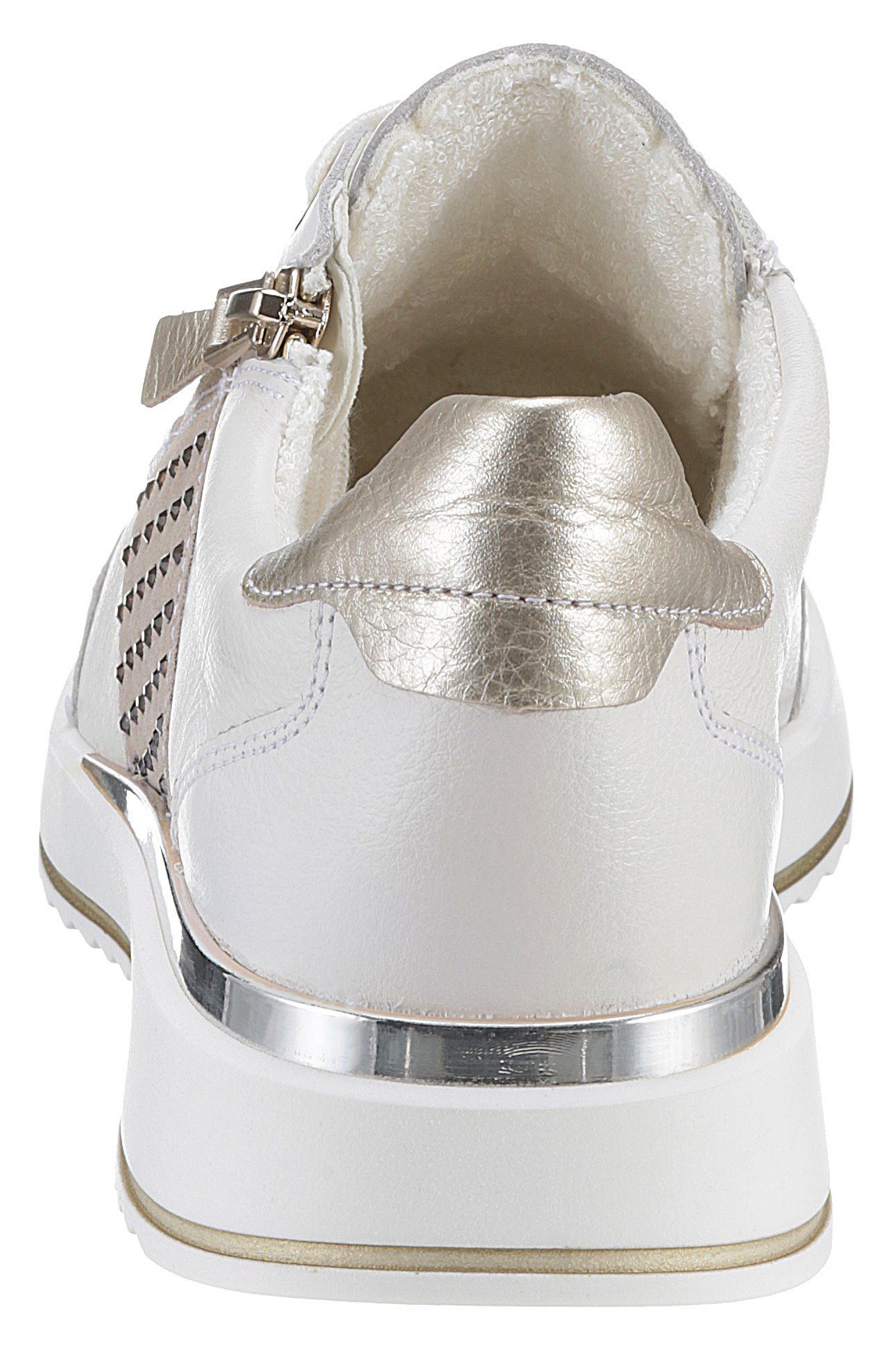 Ara LAS VEGAS Sneaker mit H (sehr Weite beige-kombiniert gepolstertem in Wechselfußbett, weit)