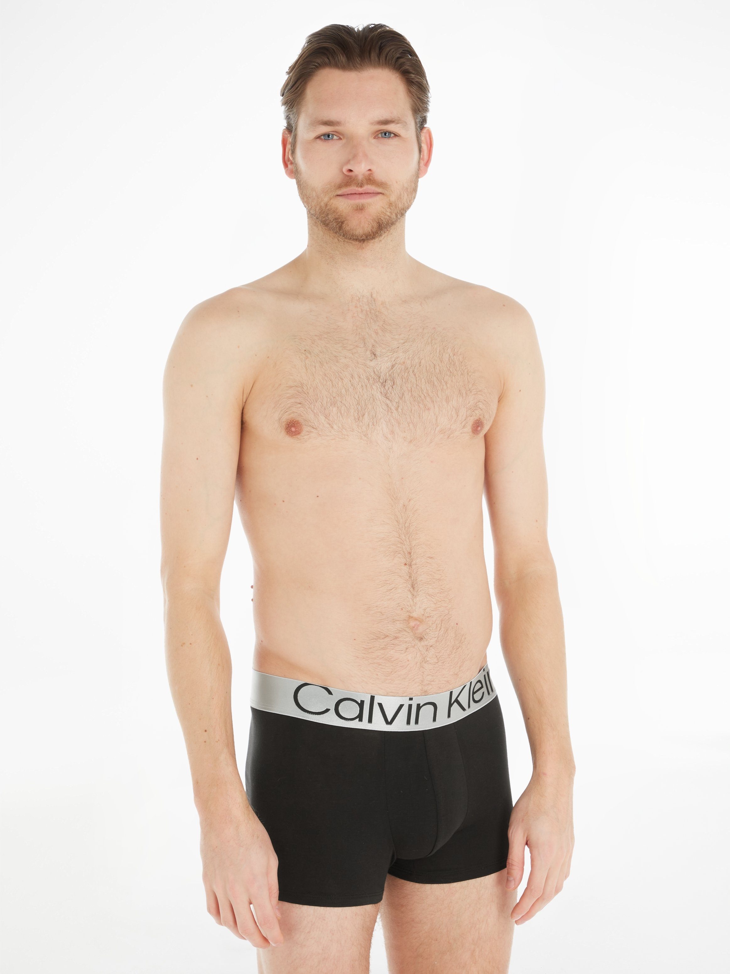 Underwear Logoschriftzug mit Klein sortiert auf Bund 3-St., 3er-Pack) dem Trunk Calvin 3er (Packung,