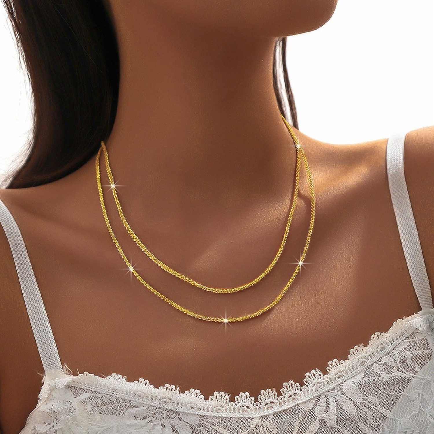 KARMA Kette ohne Anhänger Halskette doppelt günstig online kaufen