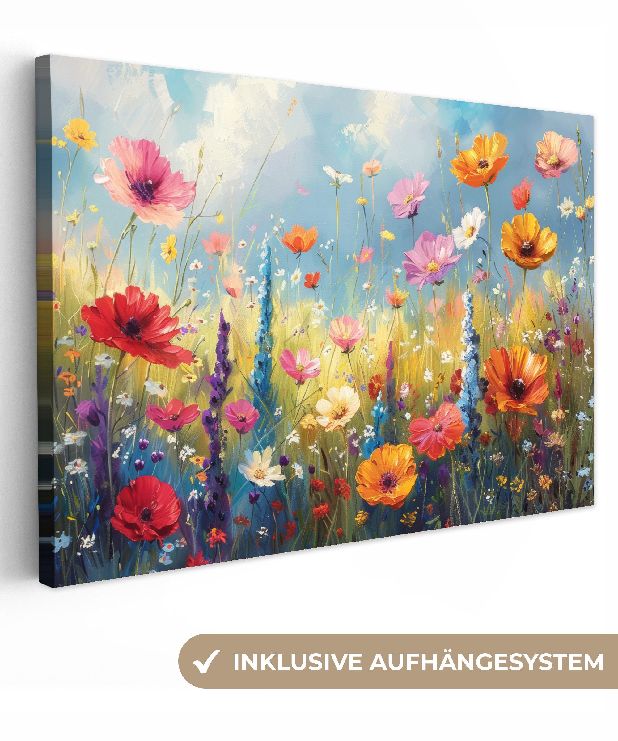 OneMillionCanvasses® Leinwandbild Blumen - Natur - Botanik - Kunst, Fotodruck (1 St), Leinwand Зображення Klein, Wand Dekoration Aesthetic 30x20 cm