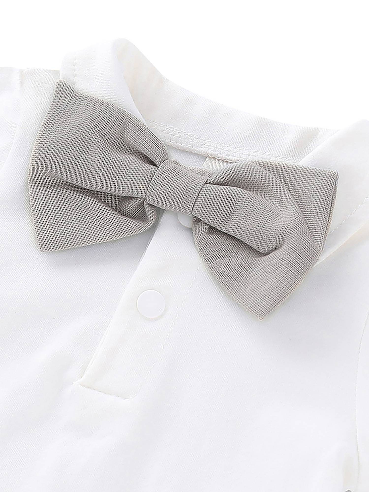 Einfarbige Gentleman-Sommeranzug Jungen für Shorts & Lapastyle Grau Shirt 2-tlg,