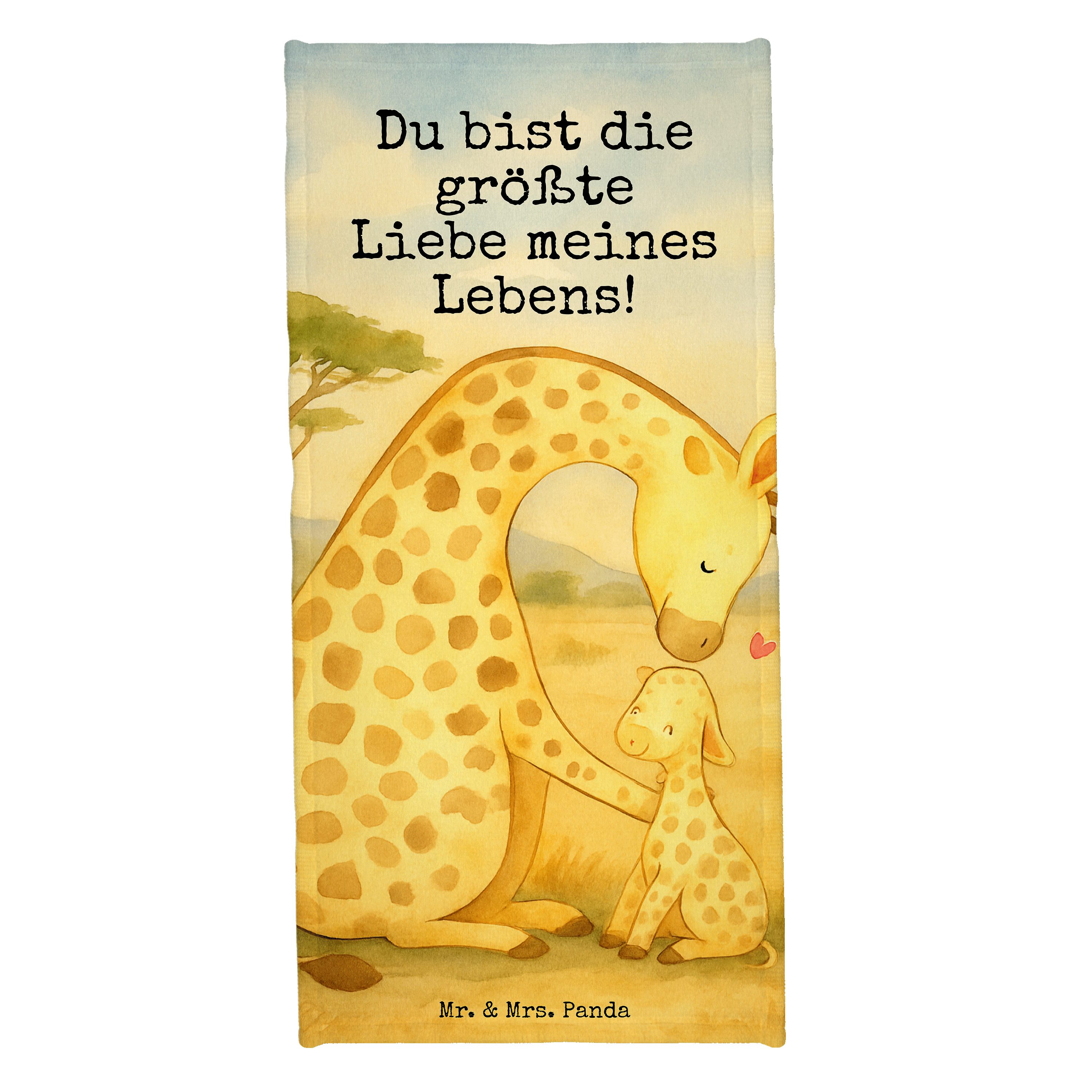 Mr. & Mrs. Panda Handtuch Giraffe Kind Design, Strandtuch, Sandig, Handtuch, Mutter, Lieblingsm, Kunstfaser (Packung), Baumwollhandtuch Badelaken Tochter