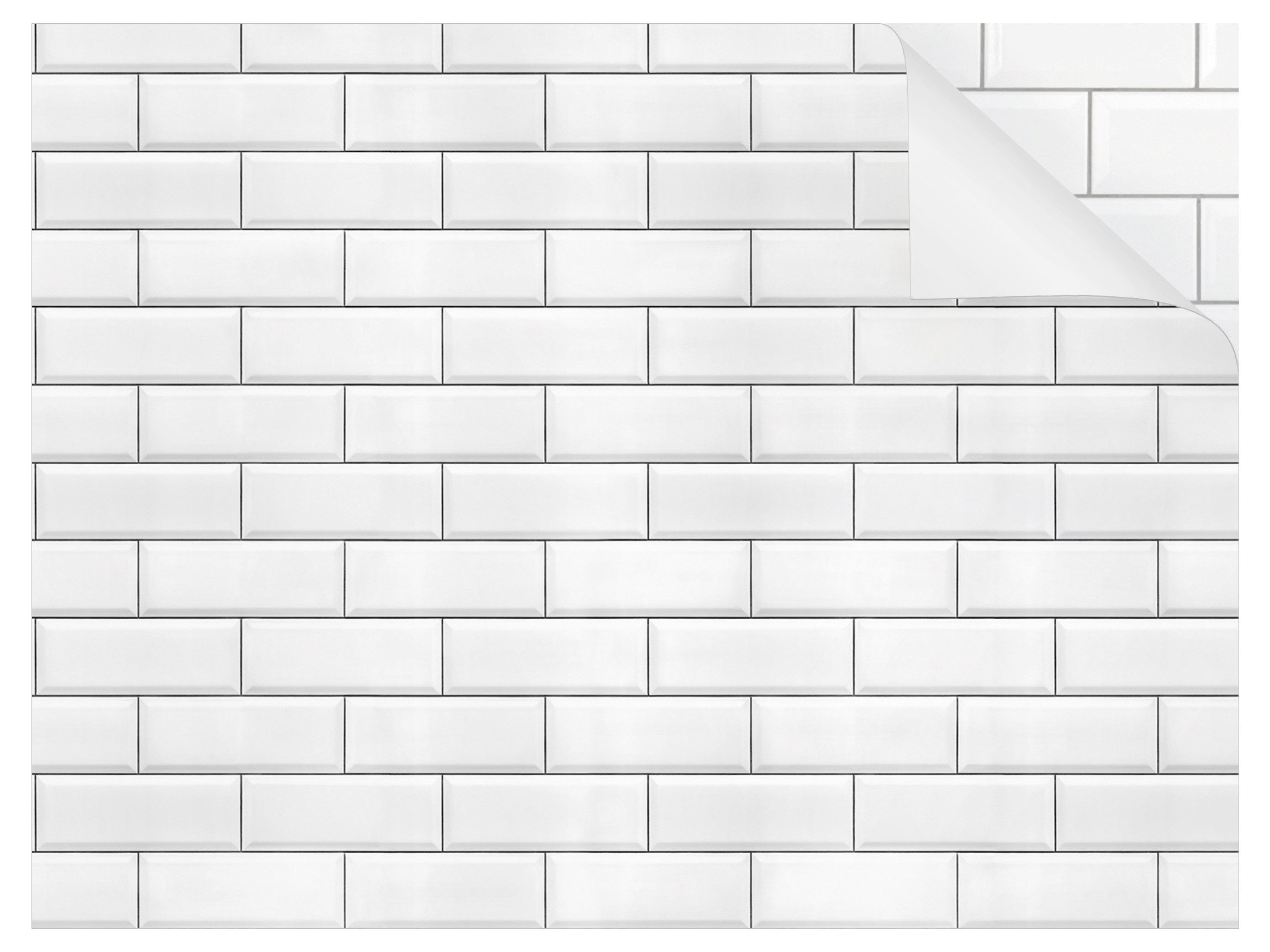 Bilderdepot24 Badrückwand weiss fugenlose Wandverkleidung Bad Fotomontage, (Hartfolie matt » Selbstklebend SMART 0,35 mm), wasserfestes Wandpaneel Keramikfliesen Weiß