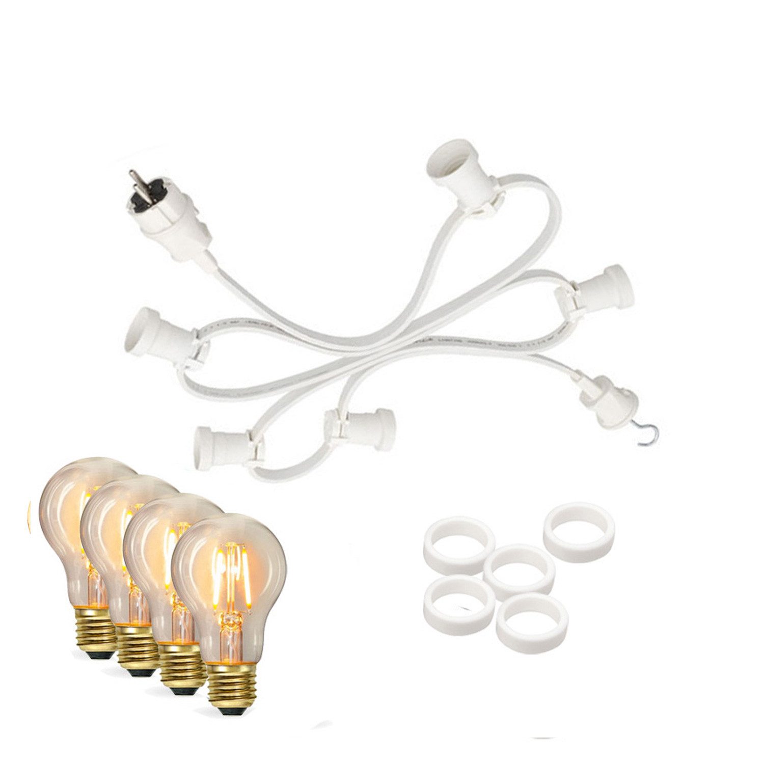 SPICELITE LED-Lichterkette Illu Party Garten Außenlichterkette 40m weiß 60 LED Filamentlampen, 60-flammig