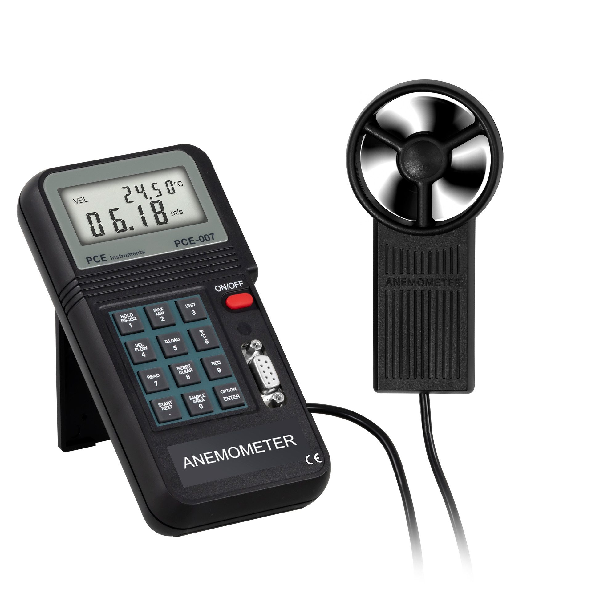 Feuchtigkeitsmesser Flügelradanemometer PCE-007