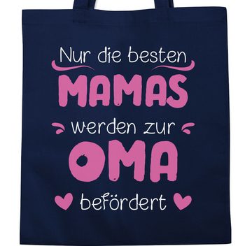 Shirtracer Umhängetasche Nur die besten Mamas werden zur Oma befördert rosa weiß, Oma Geschenk