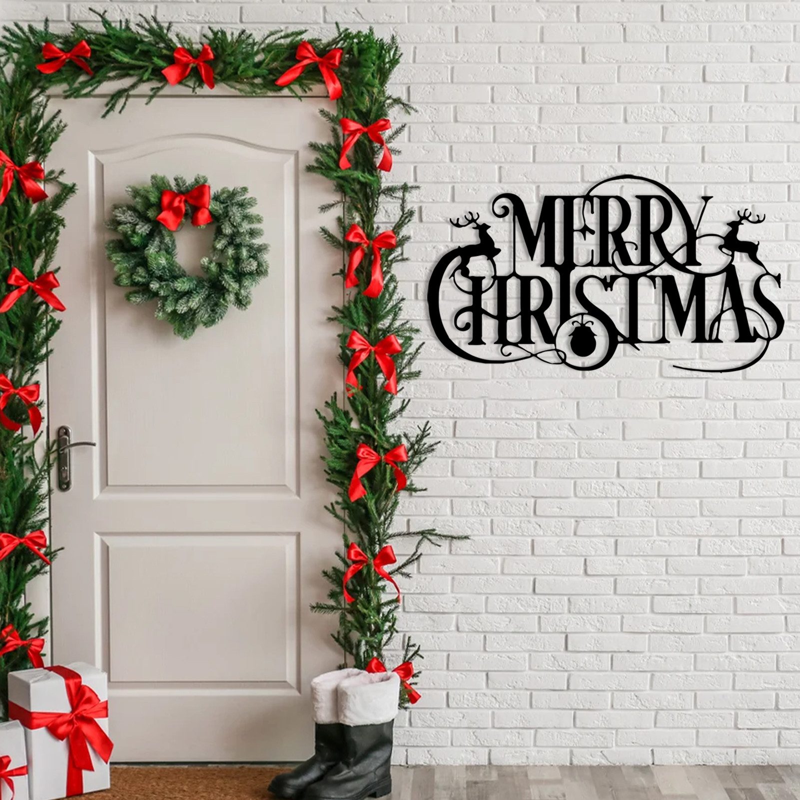 Jumpeak Wanddekoobjekt wanddekoration metall,Weihnachtsdekorationen,Frohe W günstig online kaufen