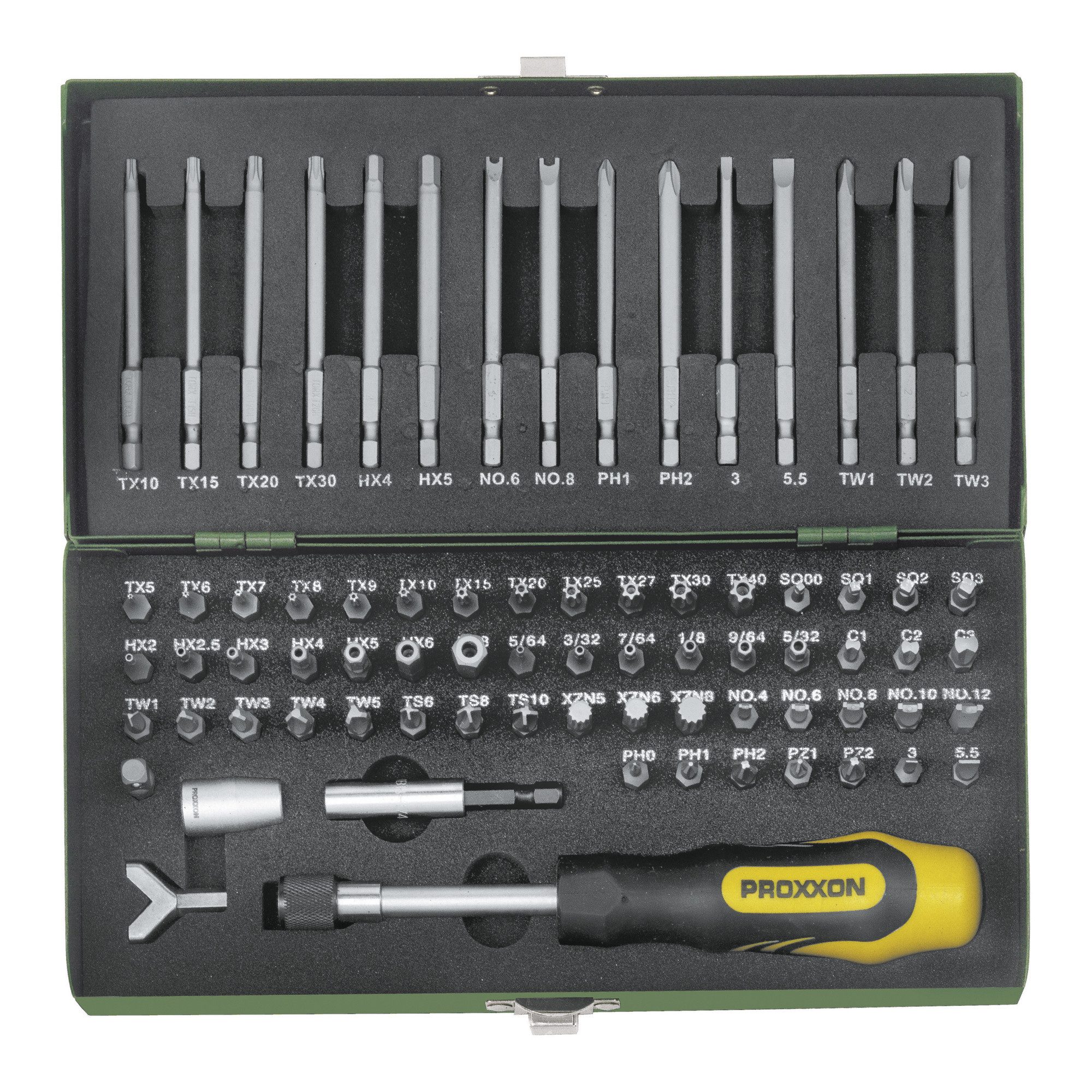PROXXON INDUSTRIAL Bit-Set Proxxon Super-Sicherheits- und Spezialbitsatz, 1/4", 75-tlg.