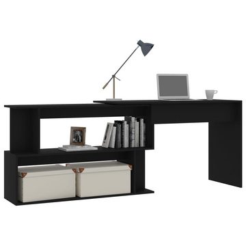 furnicato Schreibtisch Eckschreibtisch Schwarz 200x50x76 cm Holzwerkstoff