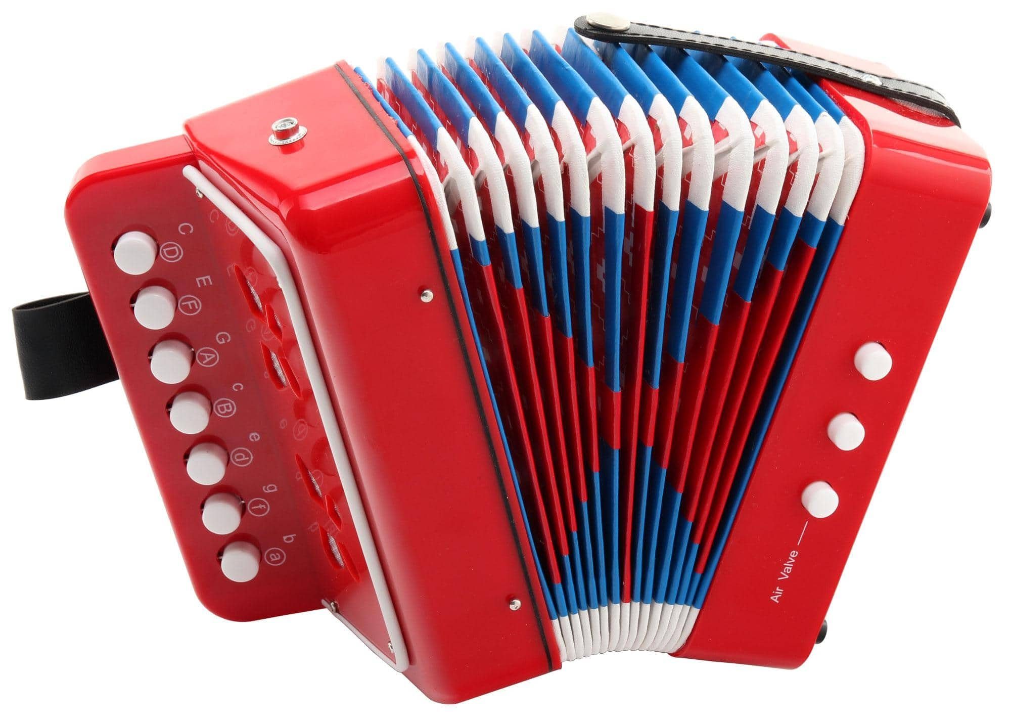 Classic Cantabile Knopf-Akkordeon Bambino Rosso Kinder Akkordeon, 2-Bässe, 7-Töne (C-E-G-C-E-G-H)
