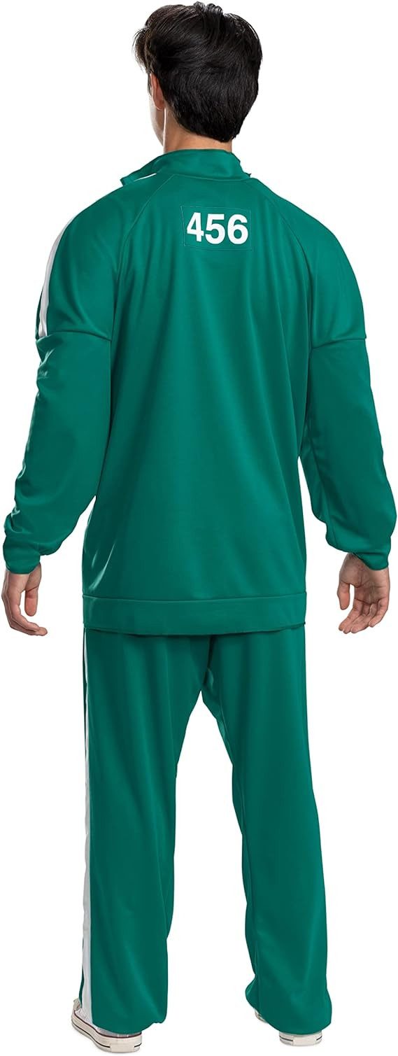 Disguise Kostüm Squid Game Spieler 456 Kostüm, Trainingsanzug mit Jacke und Hose