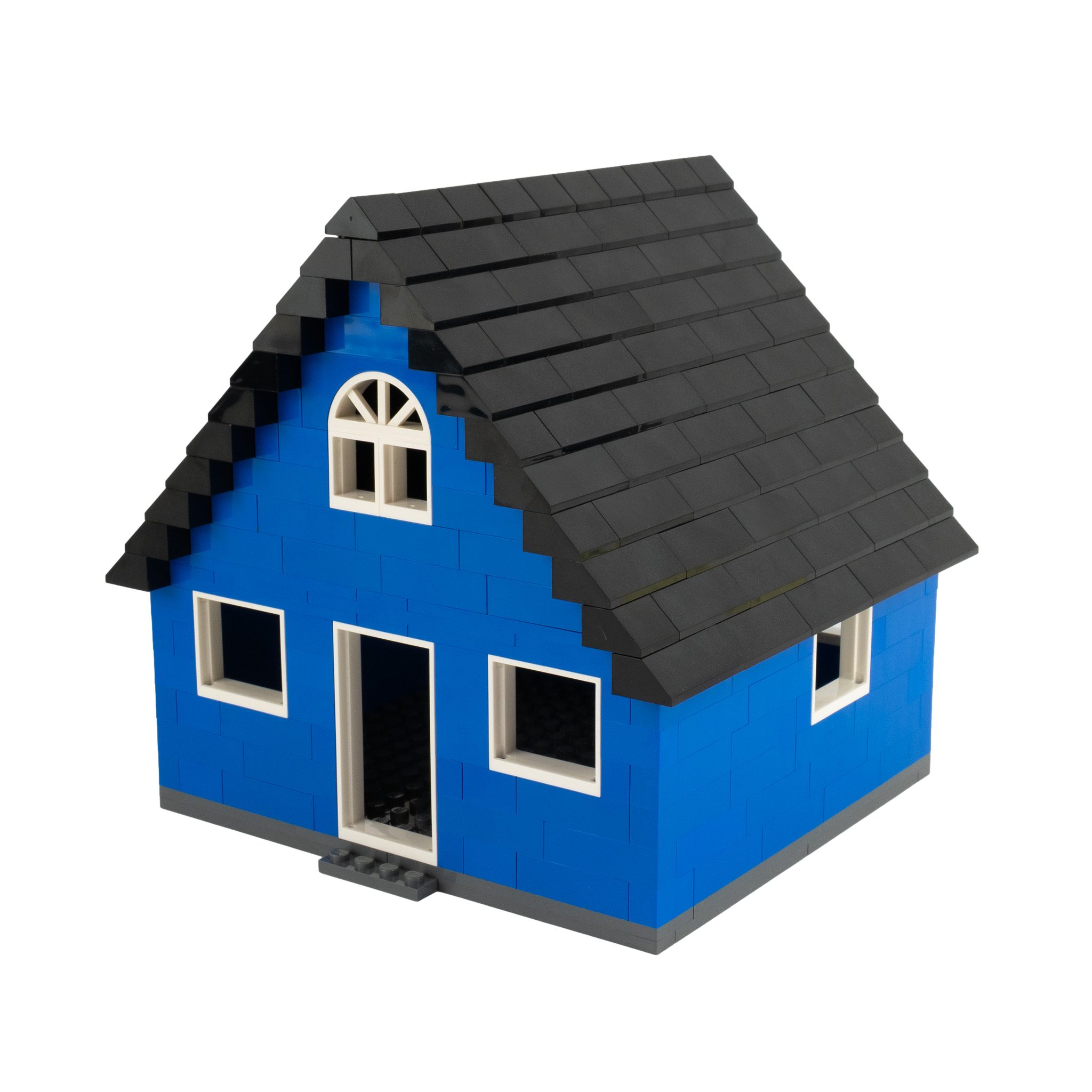 LEGO® LEGO® MOC Rohbau Haus m. schwarzem Dach + 1 Minifigur Teile 319x Spielbausteine, (Bausteine, 1 St., Kreativ-Set), Made in Europe