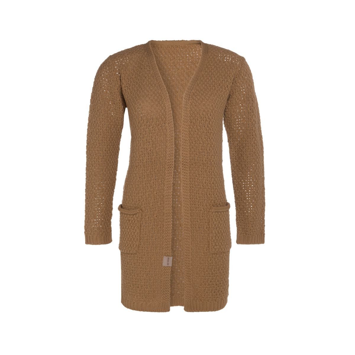 Knit Factory Strickjacke Luna Кардиганы 36/38 Glatt Braun (1-tlg) modern Strickware Strickartikel Strickmode